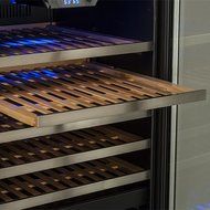 EdgeStar 110 Bottle Built-In Dual Zone Wine Cooler - Stainless Steel and Black N3