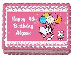 Hello Kitty Edible Frosting Sheet Cake Topper - 1/4 Sheet