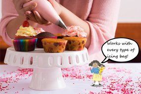 24 Piece Cake Decoration Icing Tips Set - Stainless Steel Piping Dispenser Nozzle Kit For Professional Baking.... N6