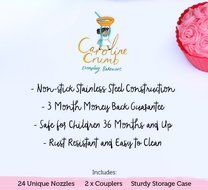 24 Piece Cake Decoration Icing Tips Set - Stainless Steel Piping Dispenser Nozzle Kit For Professional Baking.... N7