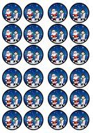 Christmas Santa Snowman Edible PREMIUM THICKNESS SWEETENED VANILLA, Wafer Rice Paper Cupcake Toppers/Decorations