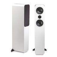 Q Acoustics 3050 Floorstanding Speaker Pair (Gloss White) With QED Silver Anniversary XT Speaker Cable Pair 6.5...