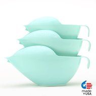 Pourfect Original Spill-Proof 6, 8 and 12 Cup Mixing Bowl Set, Ice Blue