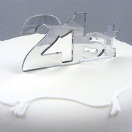 21st Cake Topper Mirror - 6cm with 4cm spike N3