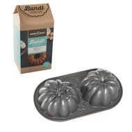 Nordic Ware Baby Pumpkin Cast Aluminum Duet Pan with Vanilla Bean Cake Mix