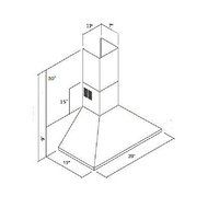 Range Hood Wall Mounted Black 28" CH-105-BLK NT AIR. Made in Italy.