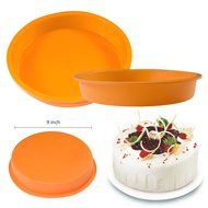 1PCS Professional ROUND Cake Pie Pan Orange 9inch DIY Kitchen Heavy Duty Silicone Mold Muffin Pizza Pastry Baking...