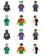 Cakeshop 12 x PRE-CUT Lego Batman Stand Up Edible Cake Toppers