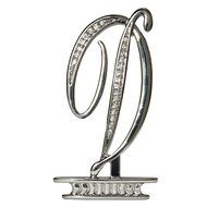 Ivy Lane Design Monogram Crystal Cake Top Letter E, Silver, 4-1/2-Inch N9