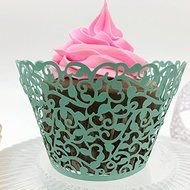 CozyT 50 PACK Vine Design Cupcake Wrappers Artistic Bake Cake Paper Cups Vine Lace Laser Cut Liner Baking Cup... N6