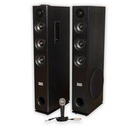 Acoustic Audio TSi450 Bluetooth Powered Floorstanding Tower Home Multimedia Speaker Pair and Mic TSi450M1