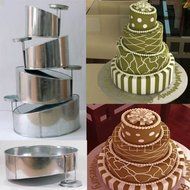 Topsy Turvy 4 Tier Round Cake Pans Tins New Design By EuroTins 6&quot; 8&quot; 10&quot; 12&quot; N2