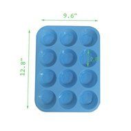 Silicone Muffin Pans, JamHoo 12 Cup Premium Large Cupcake Pan &amp; 12 Reusable Vibrant Muffin Molds / Baking Cups... N7