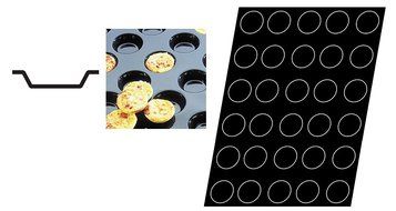 Flexipan 336402 Mini-Quiche Tartlets Nonstick Sheet Mold