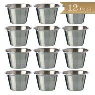 (Set of 12) Stainless Steel, Individual Condiment Sauce Cup - 2 1/2 oz