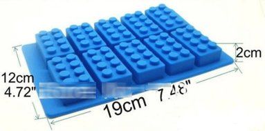 Anyana 2pc set Robot Figure Rectangle Building Brick Silicone Mould Chocolate Ice Cube