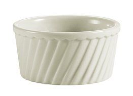 CAC China Accessories 2-5/8-Inch by 1-1/2-Inch 2-Ounce Super White Porcelain Round Fluted Ramekin, Box of 48 N2
