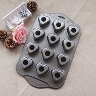 Tosnail 12 Cavity Heart-shaped Mini Cheesecake Pan Cupcake Pan with Removable Bottom N6
