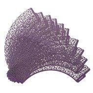 TOOGOO(R)50 pcs Filigree Vintage Cupcake Wrappers Wraps Cases - Wedding, Birthday, UK seller(Purple) N3
