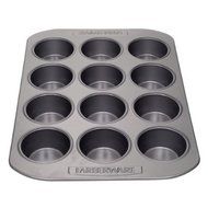 3 X Farberware Nonstick Bakeware 12-Cup Muffin Pan, Gray