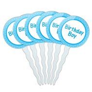 Set of 6 Cupcake Picks Toppers Decoration Birthday Party - Over the Hill Birthday Black Yellow N34