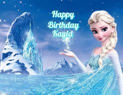 Frozen Elsa Anna Edible Image Photo Cake Topper Sheet Personalized Custom Customized Birthday Party - 1/4 Sheet...