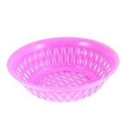 uxcell Plastic Hollow Out Fruit Vegetable Plate Basket Tray 24cm Dia Purple N8