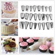 Yakamoz 24-piece DIY Cake Sugarcraft Decorating Tips Icing Piping Nozzles Tool Set N2