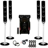 Acoustic Audio AAT1000 Tower 5.1 Speaker System with Bluetooth Optical Input and 4 Extension Cables