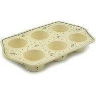 Polish Pottery Muffin Pan 14-inch Country Meadow N3