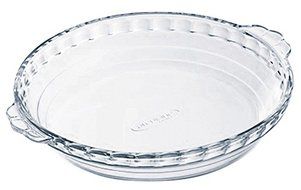Arcuisine Borosilicate Glass Pie Dish w/handles 8.65 Inches (22 Centimeter) 1.1 Liter