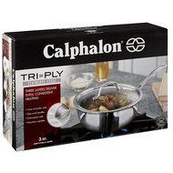 Calphalon Tri-Ply Stainless Steel 14-Inch Roaster with Rack and Lifters N9