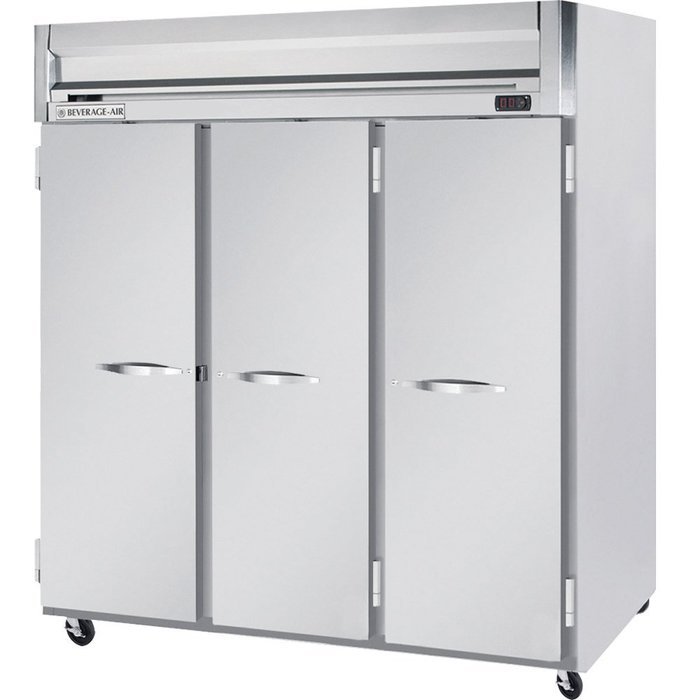 Beverage-Air HFS3-5S 78" Horizon Series Three Section Solid Door Reach-In Freezer 74 cu.ft. Capacity Stainless...