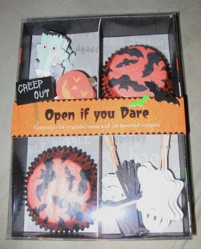 Meri Meri Open If You Dare Halloween Cupcake Set 24 Wrappers & Toppers