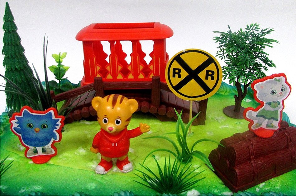 DANIEL TIGER'S NEIGHBORHOOD 10 Piece Birthday CAKE Topper Set, Featuring Daniel Tiger, Katerina Kitty Cat and... N6