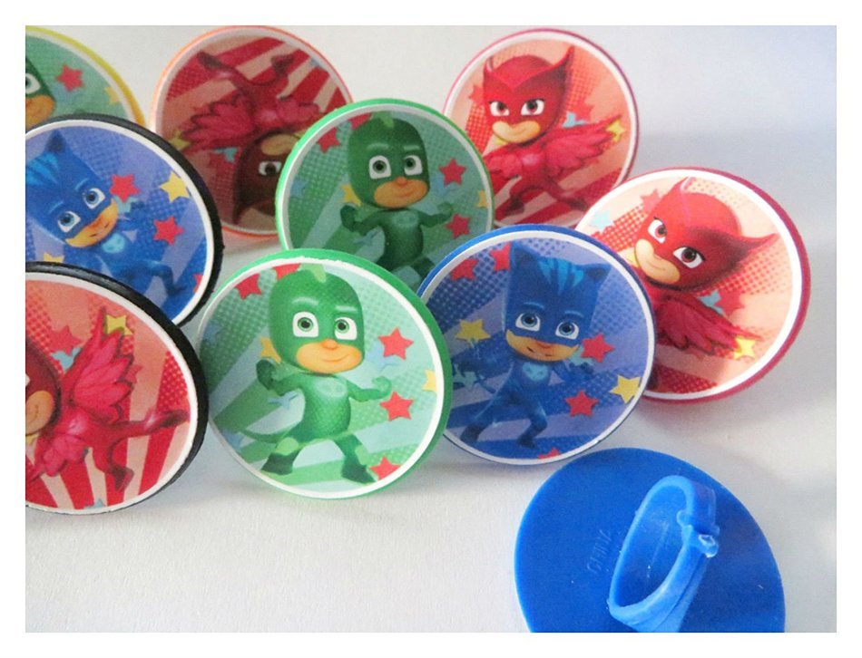 12 Pj Masks Rings cupcake toppers - birthday party favor pinata cake toys Catboy N2