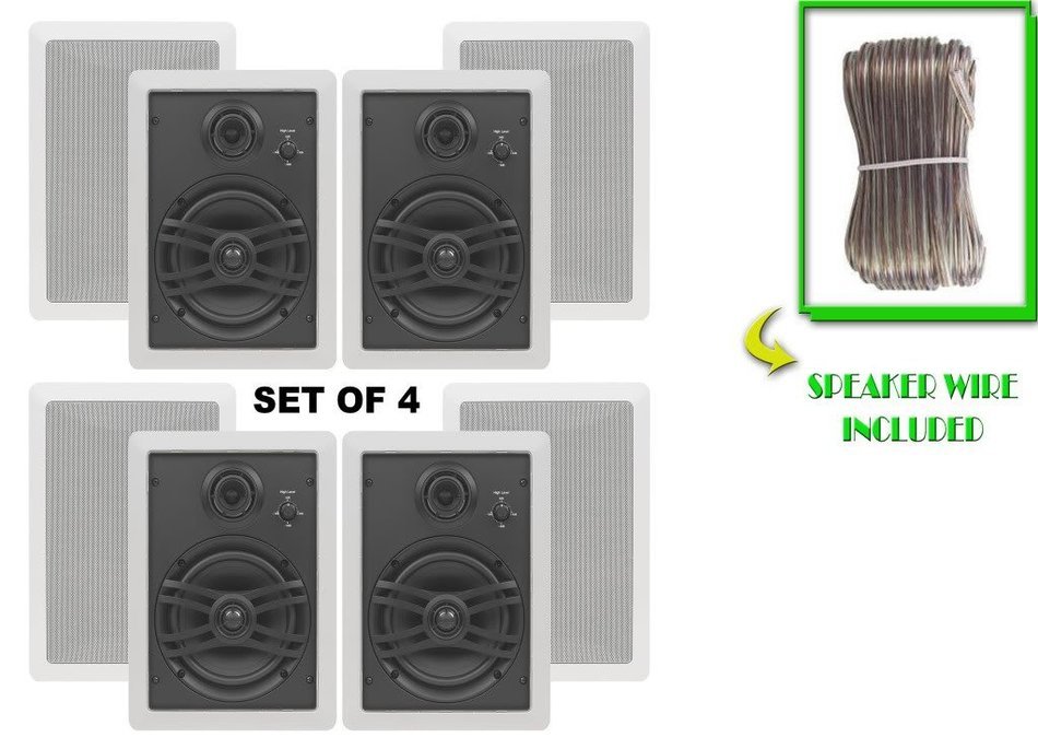 Yamaha Custom Easy-to-install In-Wall Flush Mount 3-Way 150 watts Natural Sound Speaker (Set of 4) with a 1" Swivel... N2