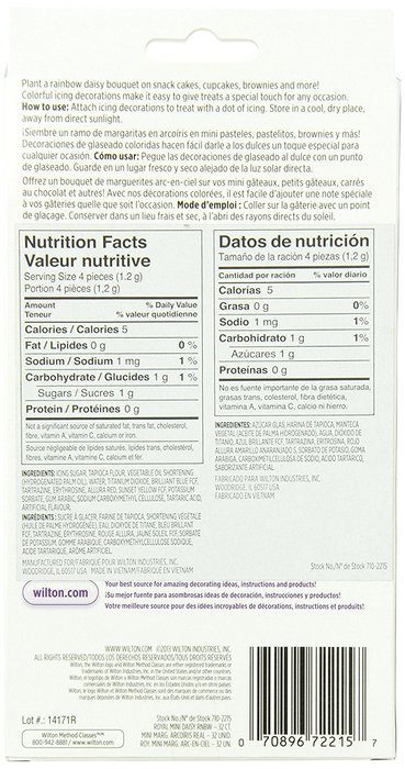 Wilton 710-2215 Icing Decoration, Royal Flower Rainbow, Mini N2