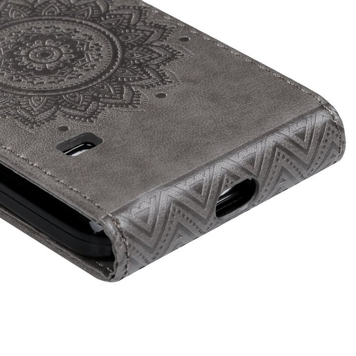 Badalink Galaxy S5 Mini Up-Down Open Folio Flip Case Kickstand Vertical PU Leather Embossed Totem Magnetic Snap... N61
