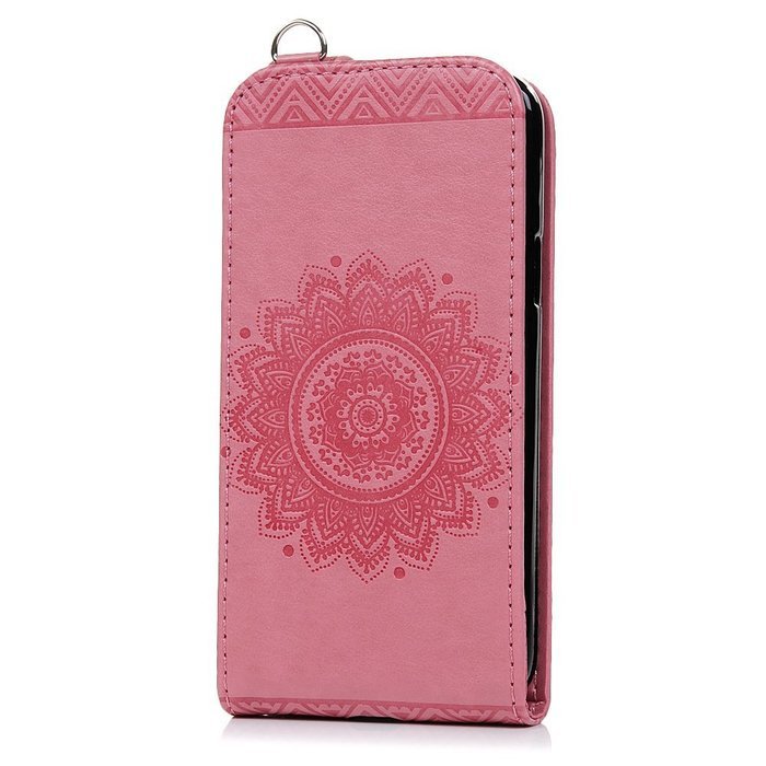 Badalink Galaxy S5 Mini Up-Down Open Folio Flip Case Kickstand Vertical PU Leather Embossed Totem Magnetic Snap... N63