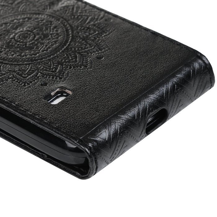 Badalink Galaxy S5 Mini Up-Down Open Folio Flip Case Kickstand Vertical PU Leather Embossed Totem Magnetic Snap... N71
