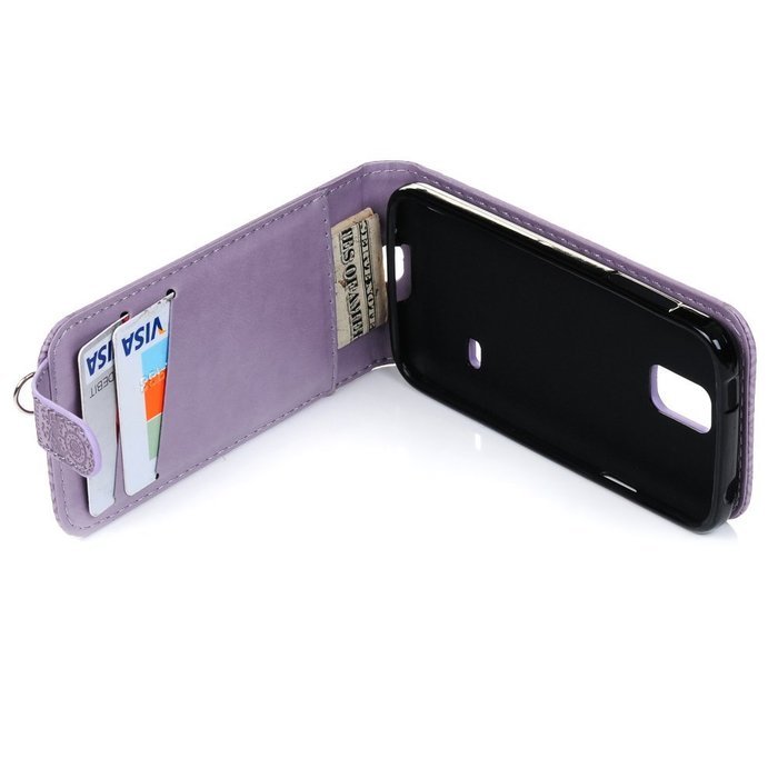 Badalink Galaxy S5 Mini Up-Down Open Folio Flip Case Kickstand Vertical PU Leather Embossed Totem Magnetic Snap... N73