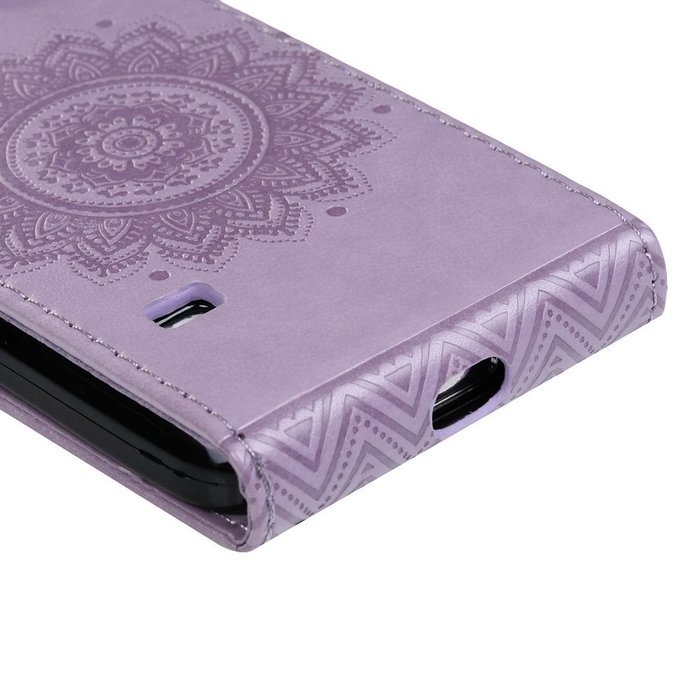 Badalink Galaxy S5 Mini Up-Down Open Folio Flip Case Kickstand Vertical PU Leather Embossed Totem Magnetic Snap... N74