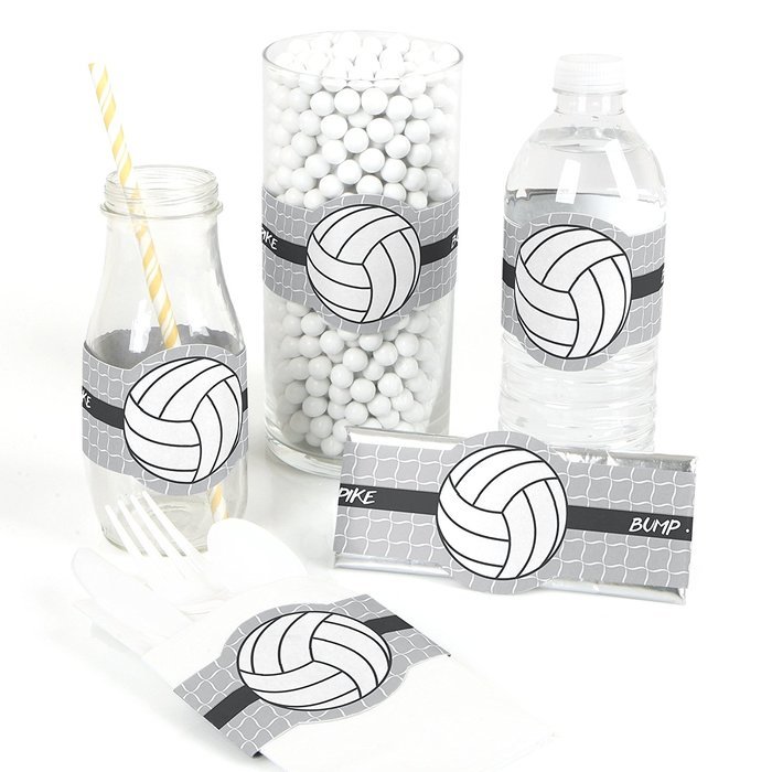 Bump, Set, Spike - Volleyball DIY Party Wrapper Favors - Set of 15