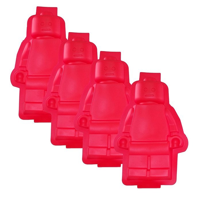 Large Figure Silicone Cake Baking, Gummy Candy, Jello Mold & Ice Cube Tray For Lego Lovers (2 Pieces) N6