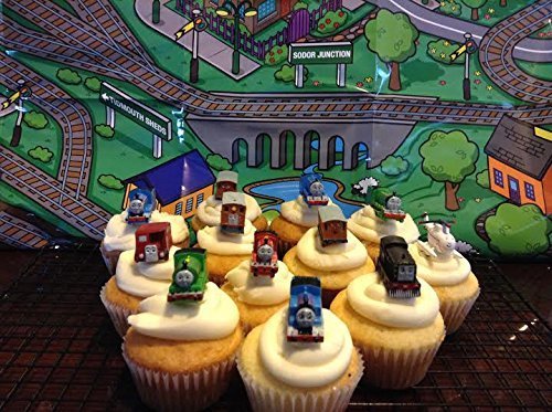 Thomas the Train & Friends Deluxe Figure Set of 12 Cake Toppers Cupcake Toppers Party Decorations with Harold... N2