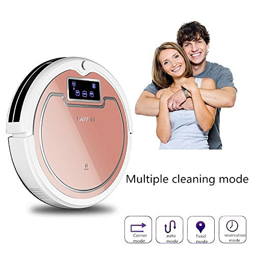 Dearhouse Self Charging Wet Mop Floor Cleaning Robot Vacuum Cleaner with Remote Control (Rose gold) N7