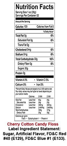 Cotton Candy Flossugar, Case of 6-1/2 Gallon Cartons-Tropical Flavors N5