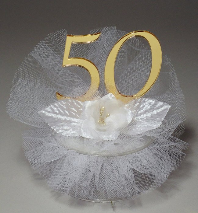 50th Wedding Anniversary Cake Topper