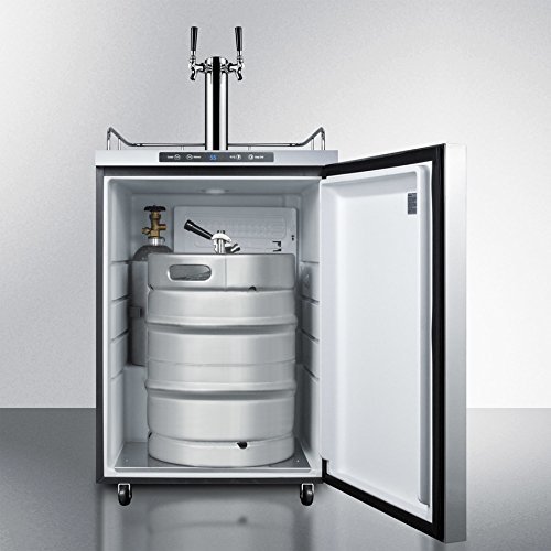Summit SBC635MOS7HHTWIN 24" Outdoor Dual Tap Beer Dispenser with 5.6 cu. ft. Capacity Automatic Defrost Digital... N3